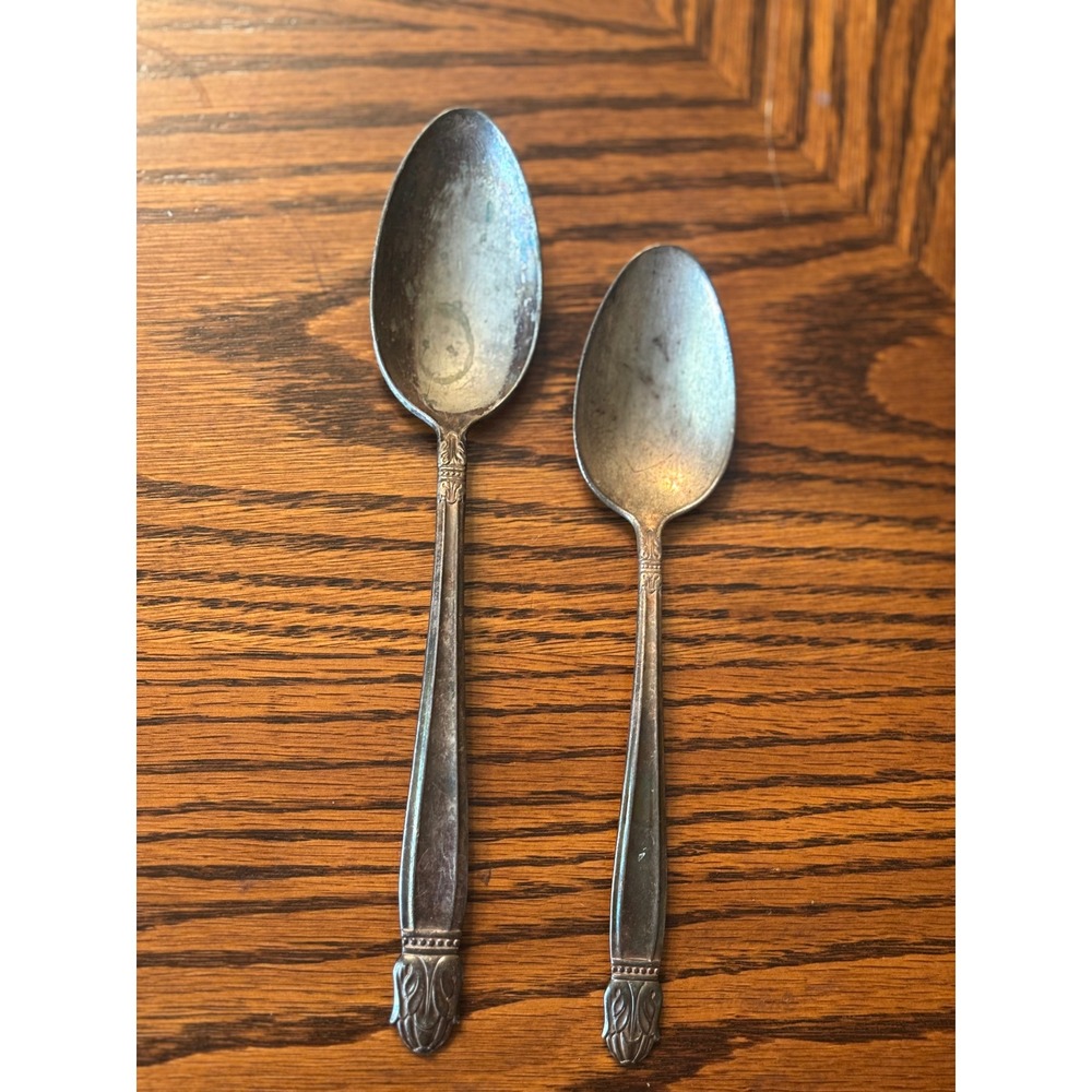 Vintage Holmes & Edwards Danish Princess Silverplate Spoons Set of 2 IS Inlaid